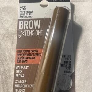 Maybelline New York Brow Extensions Fiber Eyebrow Pomade Crayon, Soft Brown #255